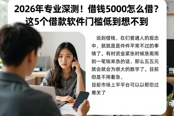 2026年专业深测！借钱50000怎么借？这5个借款软件门槛低到想不到