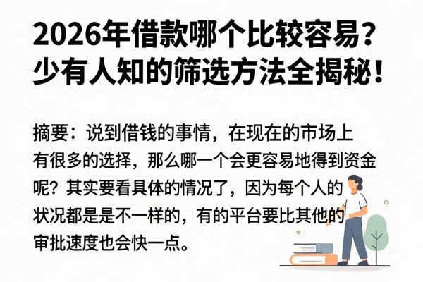 2026年借款哪个比较容易?少有人知的筛选方法全揭秘!