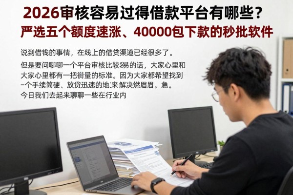 2026审核容易过得借款平台有哪些？严选五个额度速涨、40000包下款的秒批软件