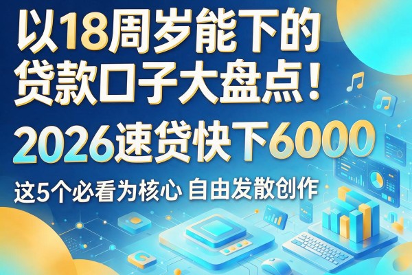 18周岁能下的贷款口子大盘点！2026速贷快下6000，这5个必看