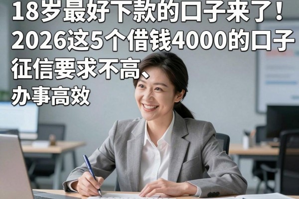 18岁最好下款的口子来了!2026这5个借钱4000的口子征信要求不高、办事高效