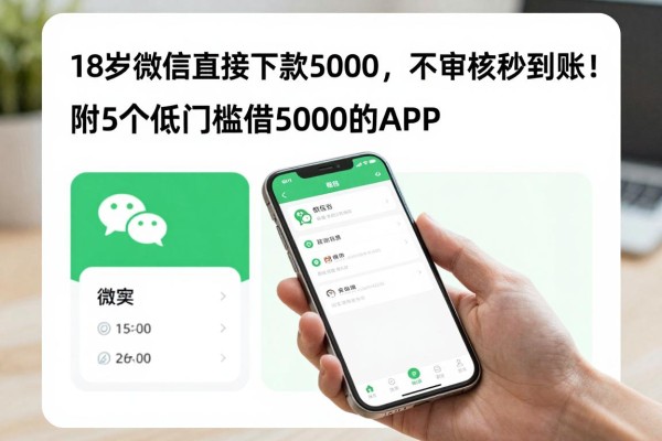 18岁微信直接下款5000,不审核秒到账!附5个低门槛借5000的APP