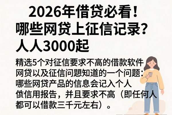 2026年借贷必看!哪些网贷上征信记录?人人3000起,精选5个对征信要求不高的借款软件