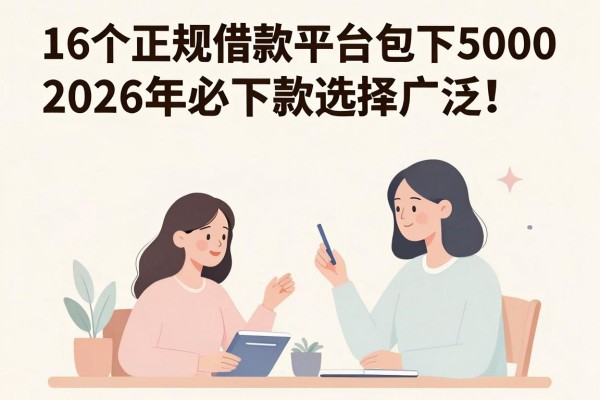 16个正规借款平台包下5000，2026年必下款选择广泛，这5个借钱平台细致拆解！