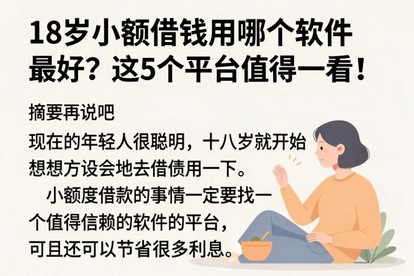 18岁小额借钱用哪个软件最好?这5个平台值得一看!