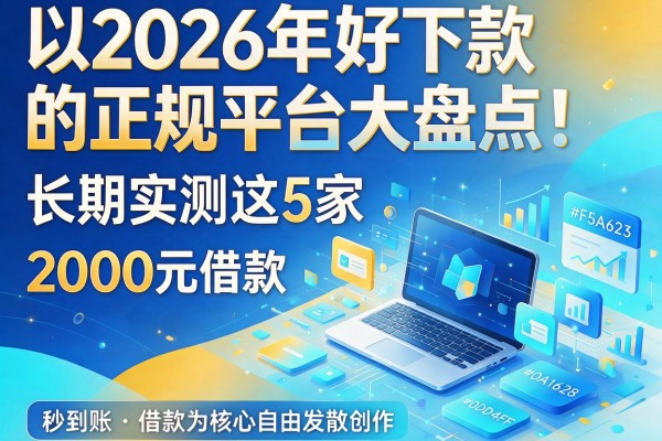 2026年好下款的正规平台大盘点！长期实测这5家，2000元借款秒到账