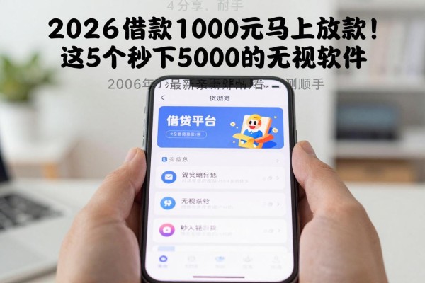 2026借款1000元马上放款！这5个秒下5000的无视软件，2026年最新亲测顺手