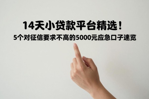 14天小额贷款平台精选!5个对征信要求不高的5000元应急口子速览