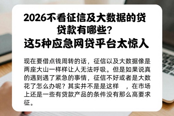 2026不看征信及大数据的贷款有哪些?这5种应急网贷平台太惊人