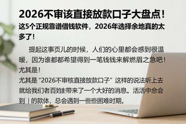 2026不审核直接放款口子大盘点!这5个正规靠谱借钱软件,2026年选择余地真的太多了!