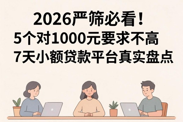 2026严筛必看！5个对1000元要求不高的7天小额贷款平台真实盘点