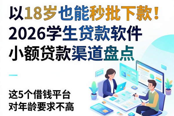 18岁也能秒批下款!2026学生贷款软件小额贷款渠道盘点,这5个借钱平台对年龄要求不高