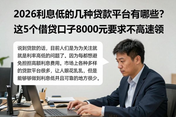 2026利息低的几种贷款平台有哪些？这5个借款口子8000元要求不高速领