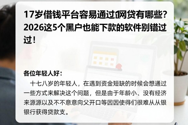 17岁借钱平台容易通过的网贷有哪些?2026这5个黑户也能下款的软件别错过!