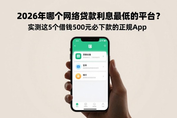 2026年哪个网络贷款利息最低的平台?实测这5个借钱500元必下款的正规app