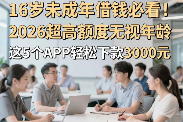 16岁未成年借钱必看!2026超高额度无视年龄,这5个APP轻松下款3000元