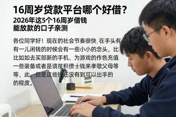 16周岁贷款平台哪个好借？2026年这5个16周岁借钱能放款的口子亲测靠谱