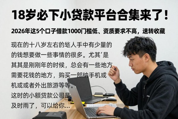 18岁必下小额贷款平台合集来了！2026年这5个口子借款1000门槛低、资质要求不高，速转收藏
