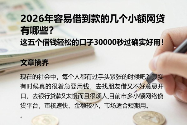 2026年容易借到款的几个小额网贷有哪些?这五个借钱轻松的口子30000秒过确实好用!