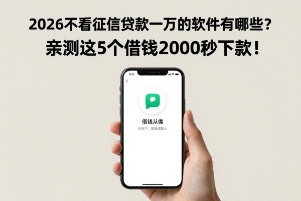 2026不看征信贷款一万的软件有哪些?亲测这5个借钱2000秒下款!