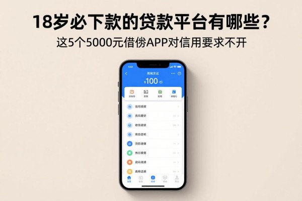 18岁必下款的贷款平台有哪些？这5个5000元借款APP对信用要求不高