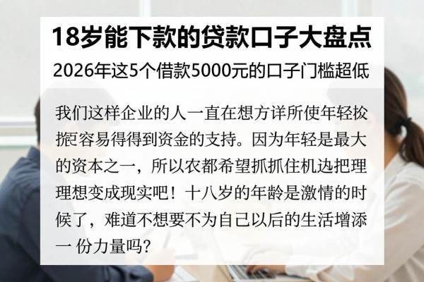 18岁能下款的贷款口子大盘点!2026年这5个借款5000元的口子门槛超低