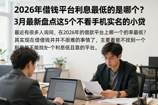 2026年借钱平台利息最低的是哪个?3月最新盘点这5个不看手机实名的小贷