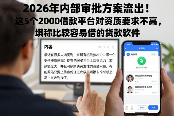2026年内部审批方案流出！这5个2000借款平台对资质要求不高，堪称比较容易借的贷款软件
