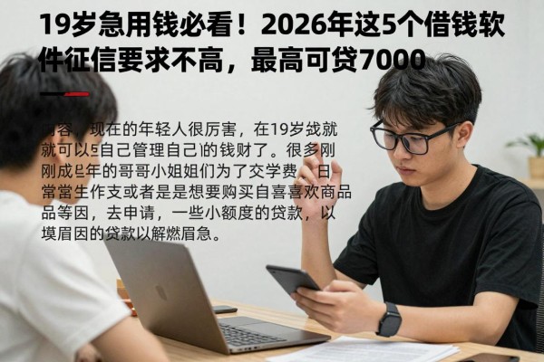 19岁急用钱必看！2026年这5个借钱软件征信要求不高，最高可贷7000