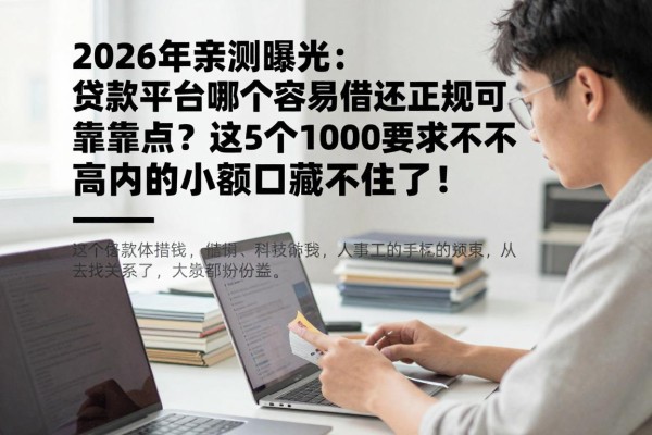 2026年亲测曝光:贷款平台哪个容易借还正规可靠点?这5个借款1000要求不高的小额口子藏不住了!