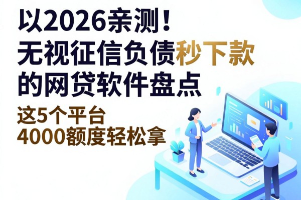 2026亲测！无视征信负债秒下款的网贷软件盘点，这5个平台4000额度轻松拿