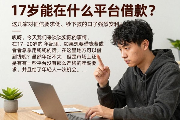 17岁能在什么平台借款？这几家对征信要求低、秒下款的口子强烈安利！