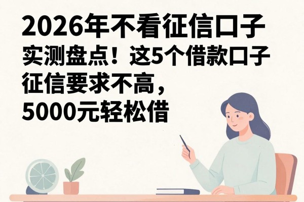 2026年不看征信口子实测盘点!这5个借款口子征信要求不高,5000元轻松借