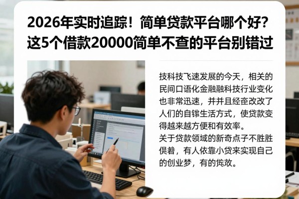 2026年实时追踪!简单贷款平台哪个好?这5个借款20000简单不查的平台别错过