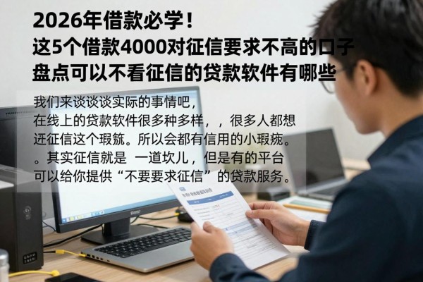 2026年借款必学!这5个借款4000对征信要求不高的口子,盘点可以不看征信的贷款软件有哪些