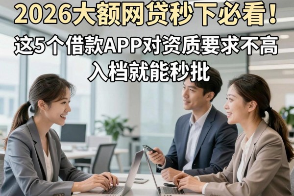 2026大额网贷秒下必看!这5个借款APP对资质要求不高,入档就能秒批