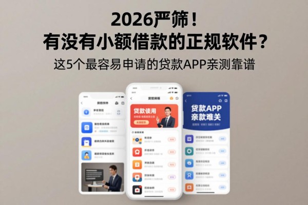 2026严筛!有没有小额借款的正规软件?这5个最容易申请的贷款APP亲测靠谱