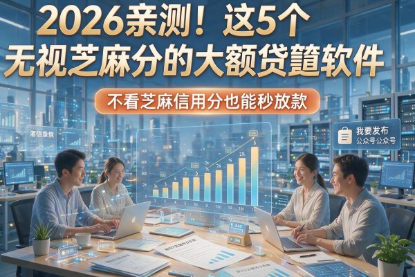 2026亲测！这5个无视芝麻分的大额贷款软件，不看芝麻信用分也能秒放款