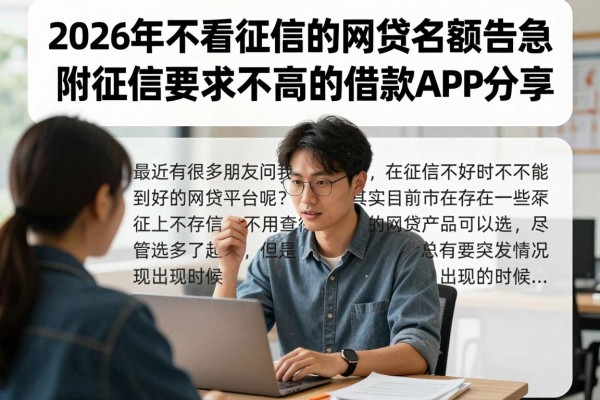 2026年不看征信的网贷名额告急!附征信要求不高的借款APP分享