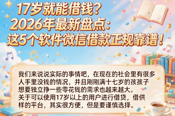 17岁就能借钱？2026年最新盘点：这5个软件微信借款正规靠谱！