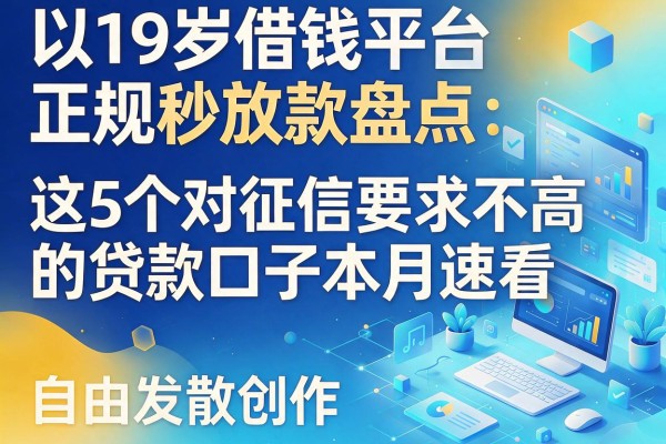 19岁借钱平台正规秒放款盘点：这5个对征信要求不高的贷款口子本月速看