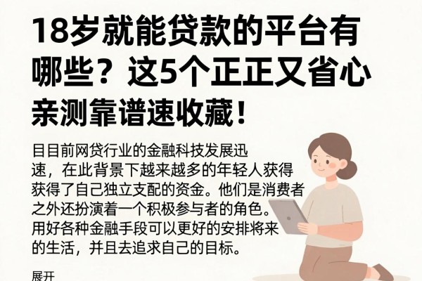 18岁就能贷款的平台有哪些?这5个正规又省心,亲测靠谱速收藏!