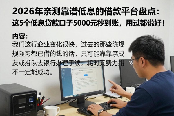 2026年亲测靠谱低息的借款平台盘点：这5个低息贷款口子5000元秒到账，用过都说好！