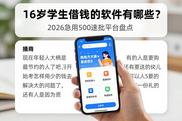 16岁学生借钱的软件有哪些?2026急用500速批平台盘点