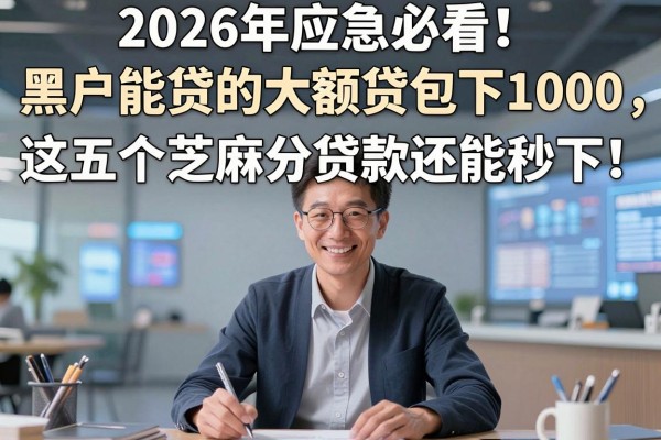 2026年应急必看!黑户能贷的大额贷包下1000,这五个芝麻分贷款还能秒下