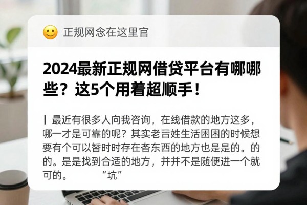 2024最新正规网络借贷平台有哪些?这5个用着超顺手!
