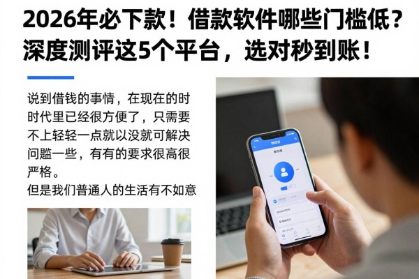 2026年必下款!借款软件哪些门槛低?深度测评这5个平台,选对秒到账!