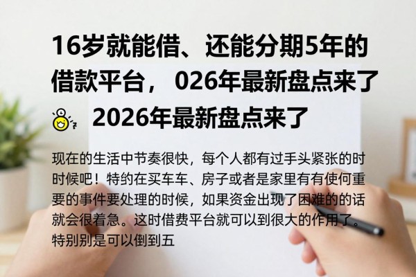 16岁就能借、还能分期5年的借款平台,2026年最新盘点来了
