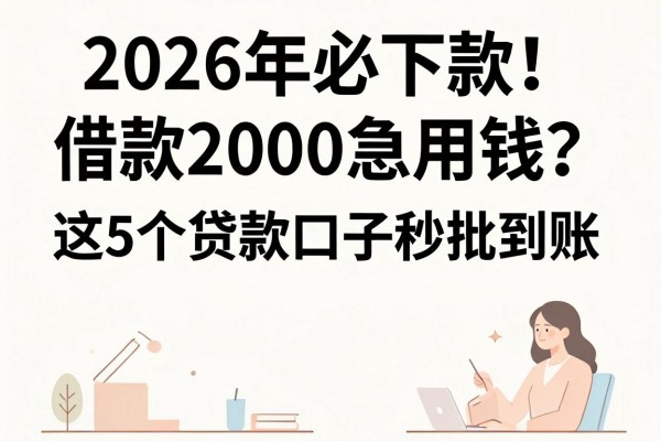 2026年必下款！借款2000急用钱？这5个贷款口子秒批到账