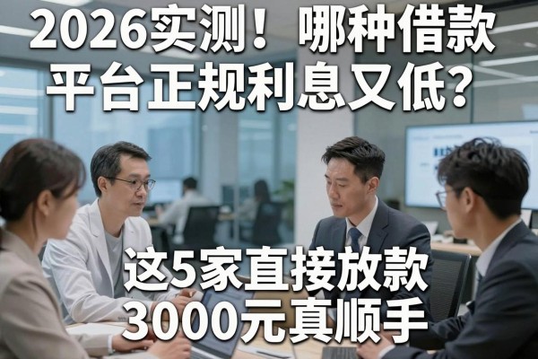 2026实测！哪种借款平台正规利息又低？这5家直接放款3000元真顺手